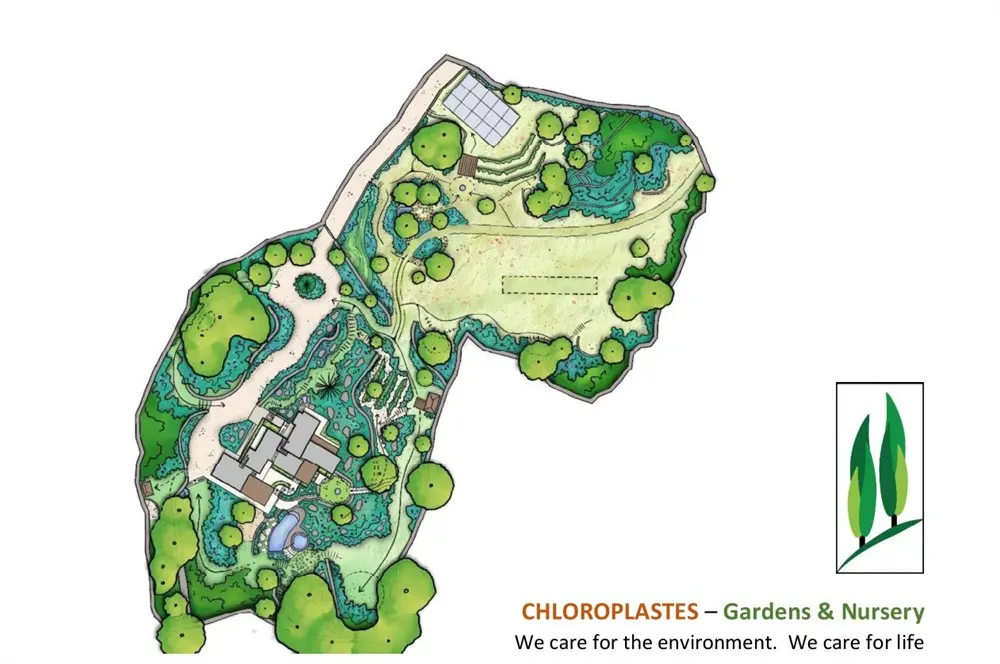 Drawing of a garden design in Crete